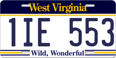 WV license plate 1IE553