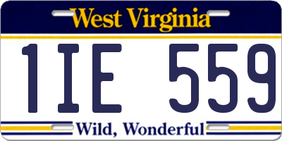 WV license plate 1IE559