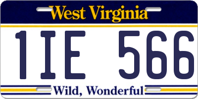WV license plate 1IE566