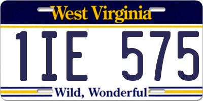WV license plate 1IE575