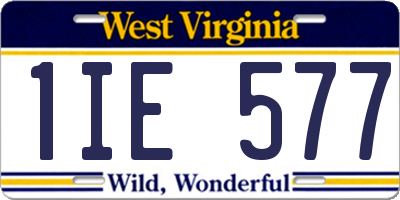 WV license plate 1IE577