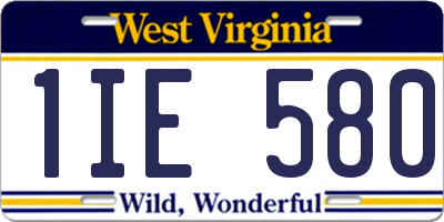 WV license plate 1IE580