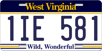 WV license plate 1IE581