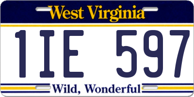WV license plate 1IE597