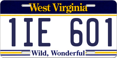 WV license plate 1IE601