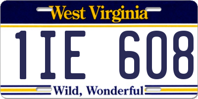 WV license plate 1IE608
