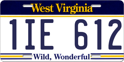 WV license plate 1IE612