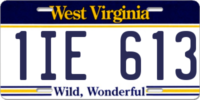WV license plate 1IE613