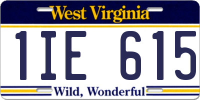 WV license plate 1IE615