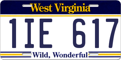 WV license plate 1IE617