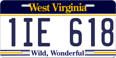 WV license plate 1IE618