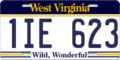 WV license plate 1IE623