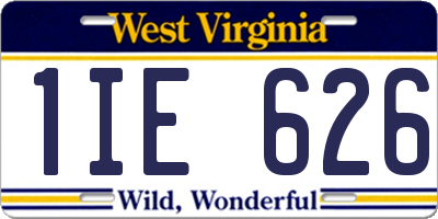 WV license plate 1IE626