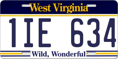 WV license plate 1IE634