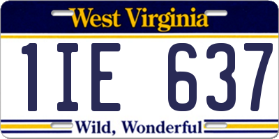 WV license plate 1IE637