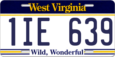 WV license plate 1IE639
