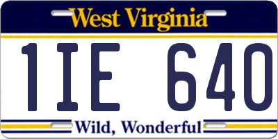 WV license plate 1IE640