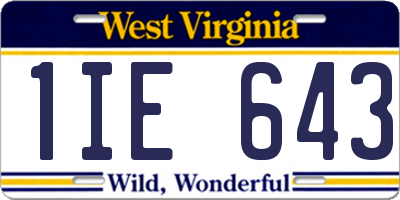 WV license plate 1IE643