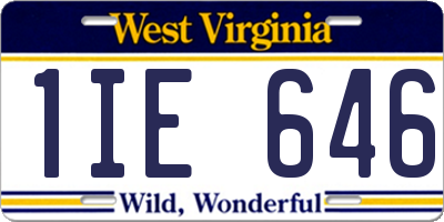 WV license plate 1IE646