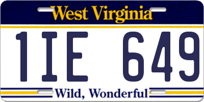 WV license plate 1IE649