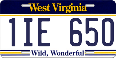 WV license plate 1IE650