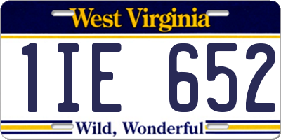 WV license plate 1IE652