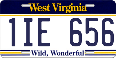 WV license plate 1IE656