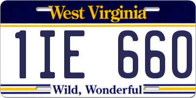 WV license plate 1IE660