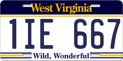 WV license plate 1IE667