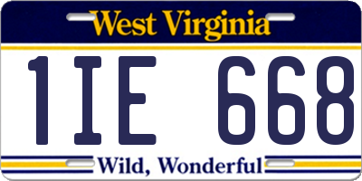 WV license plate 1IE668