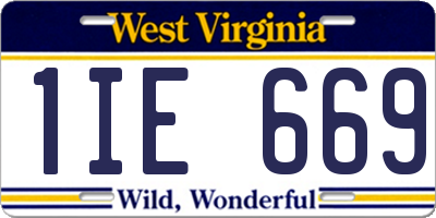 WV license plate 1IE669