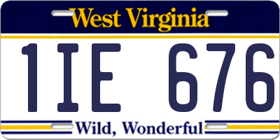WV license plate 1IE676