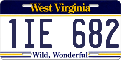 WV license plate 1IE682