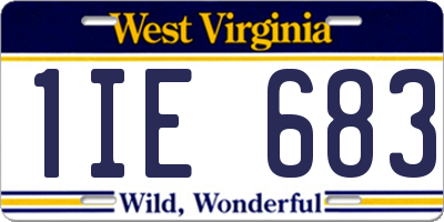 WV license plate 1IE683