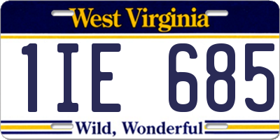 WV license plate 1IE685