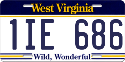 WV license plate 1IE686