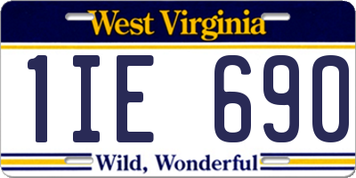 WV license plate 1IE690