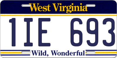 WV license plate 1IE693