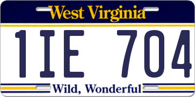 WV license plate 1IE704