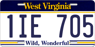 WV license plate 1IE705