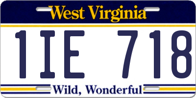 WV license plate 1IE718