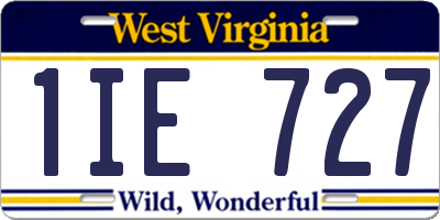 WV license plate 1IE727