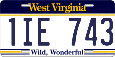 WV license plate 1IE743