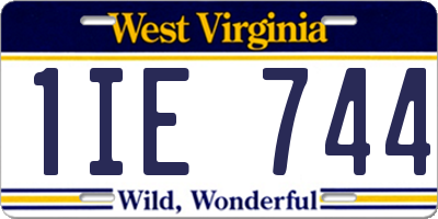 WV license plate 1IE744