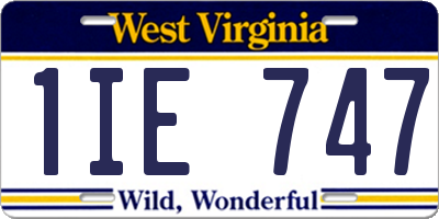 WV license plate 1IE747