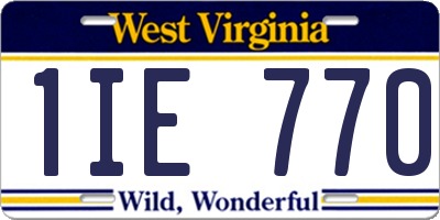 WV license plate 1IE770