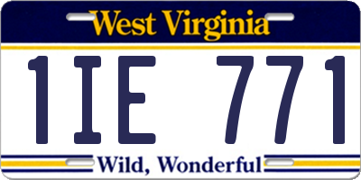 WV license plate 1IE771