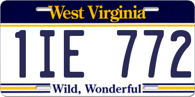 WV license plate 1IE772