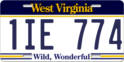 WV license plate 1IE774