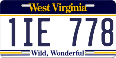 WV license plate 1IE778